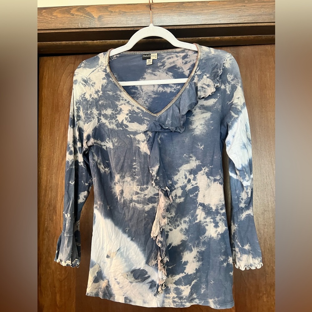BaMBooco Blue Tie-Dye Women's Top